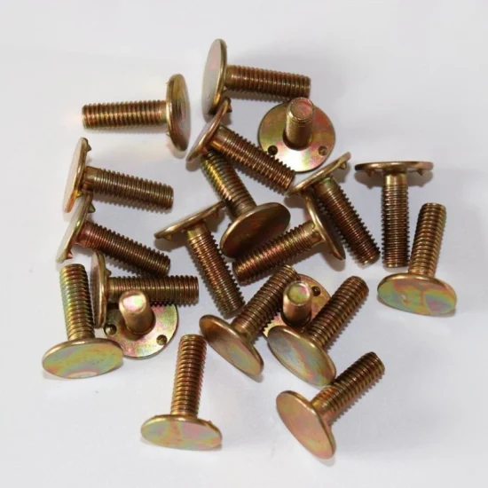 Gr 8.8 Round Head Flange Type Belt Screws Nut and Washer Elevator Bucket Bolt Euro Bolt Fanged Elevator Bolt 3 Prong Elevator Bucket Bolt for Handling Equipment